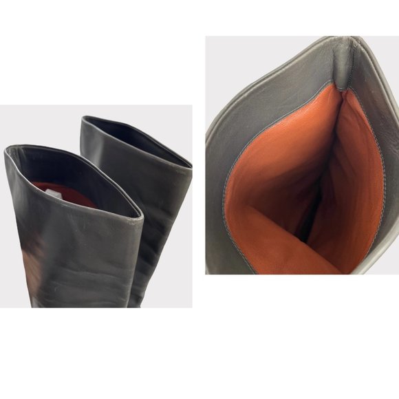 Elie Tahari Gray Wrap Edgy Heels Round Toe Boots Tall Women's Size 6.5 - Picture 16 of 16